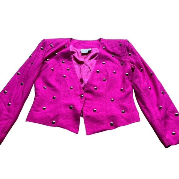 Cache Jackets & Blazers - Vintage Cache Fuchsia Studded Blazer